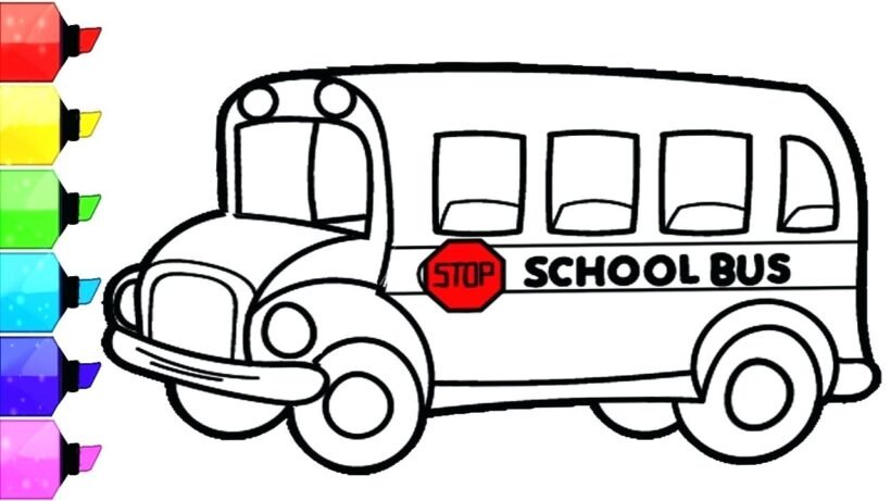 Tải tranh tô màu xe bus cho bé (2)