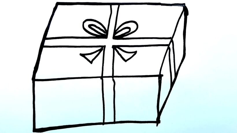 Tranh tô màu hộp quà đơn giản cho bé (2)
