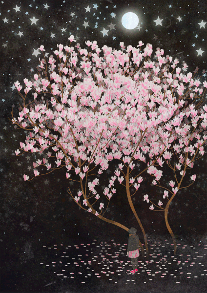 Hình nền động cánh hoa đào rơi