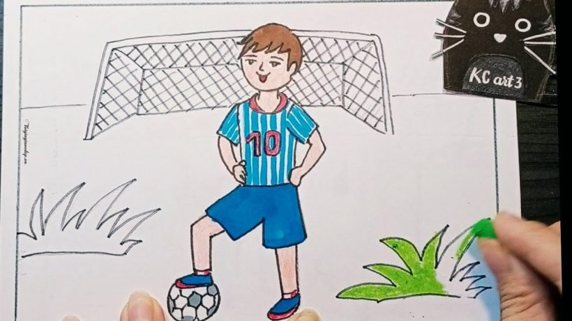 Vẽ tranh ước mơ của em trở thành cầu thủ bóng đá