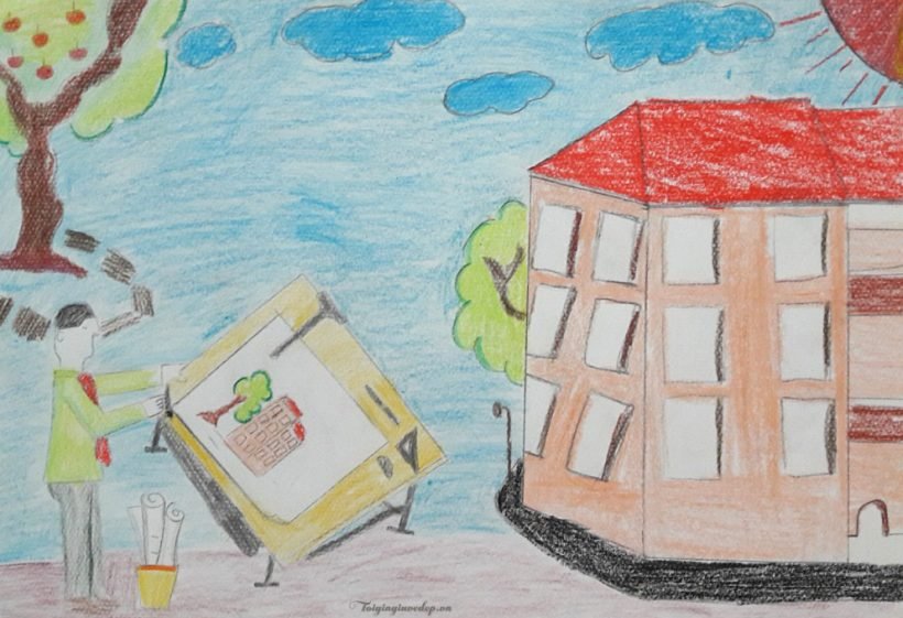 Vẽ tranh ước mơ của em trở thành kiến trúc sư