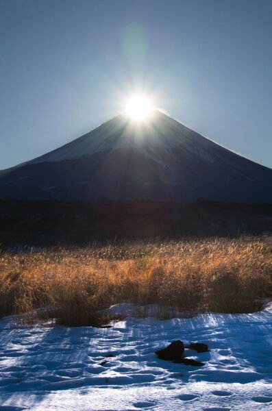hình ảnh núi Phú Sĩ đón nắng sớm