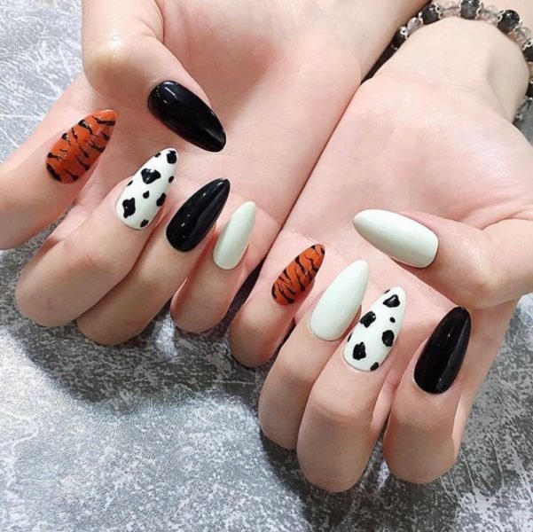 Mẫu nail màu nước gạo đẹp mắt
