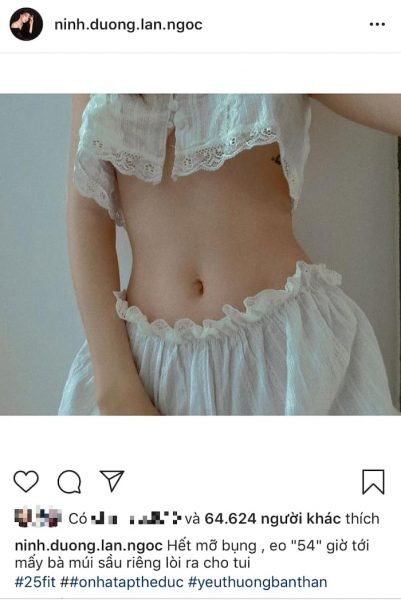 hình ảnh eo thon che mặt của Ninh Dương Lan Ngọc