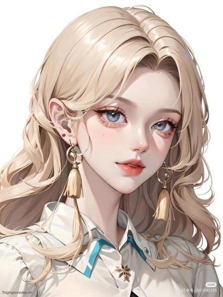 Hình ảnh avatar nữ đẹp cho con Gái tóc vàng