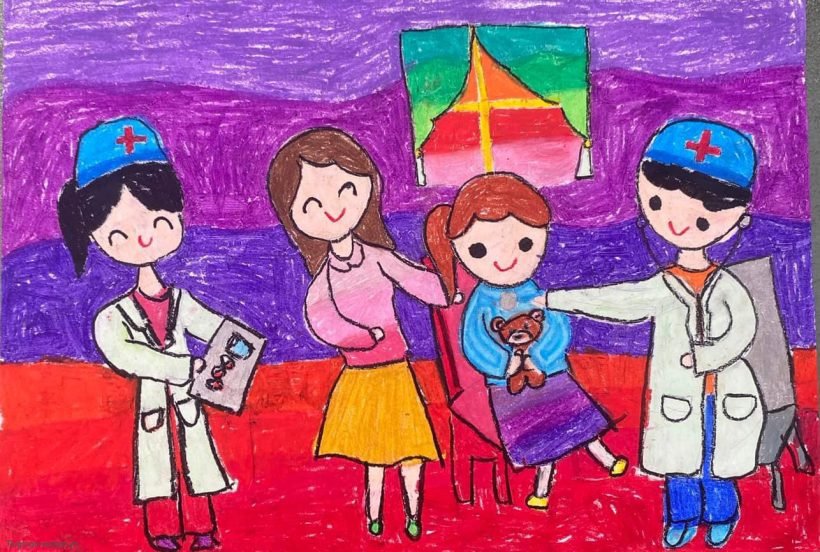 Vẽ tranh ước mơ của em trở thành bác sĩ