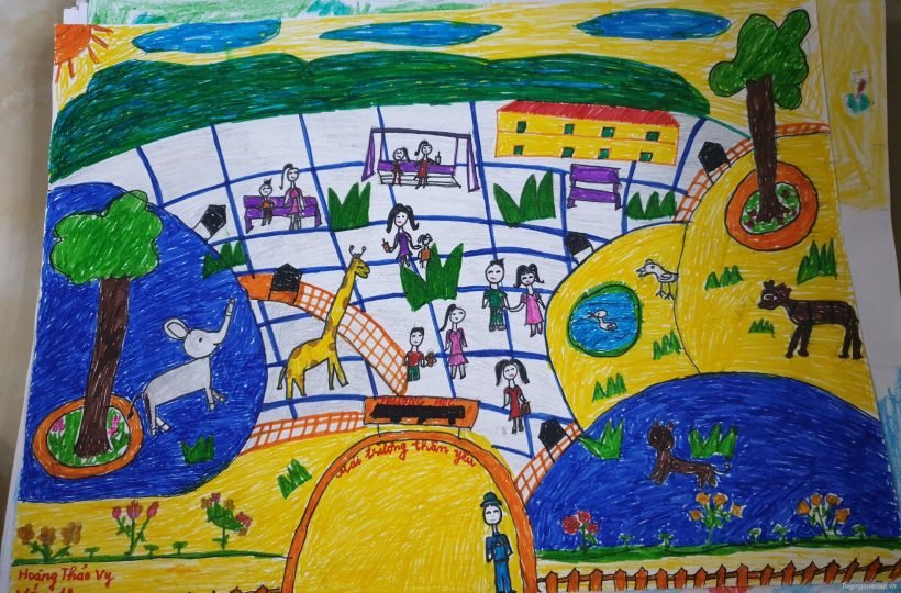 Vẽ tranh ước mơ của em về ngôi trường thân yêu