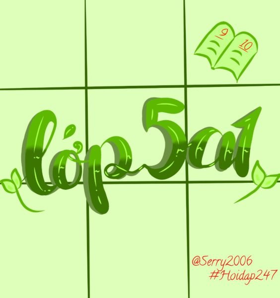 hình avatar lớp 5a đẹp màu xanh lá